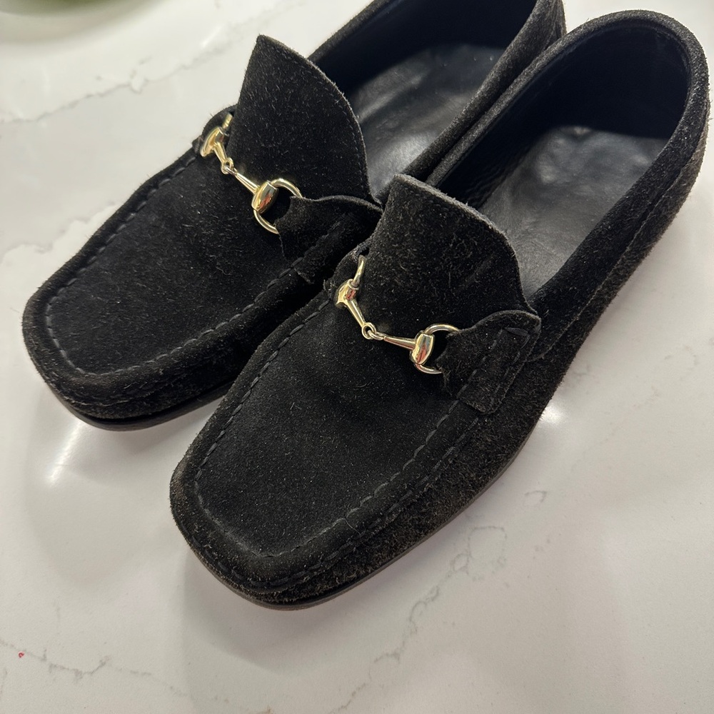 Vintage Gucci Black Suede Loafer Size 7.5B